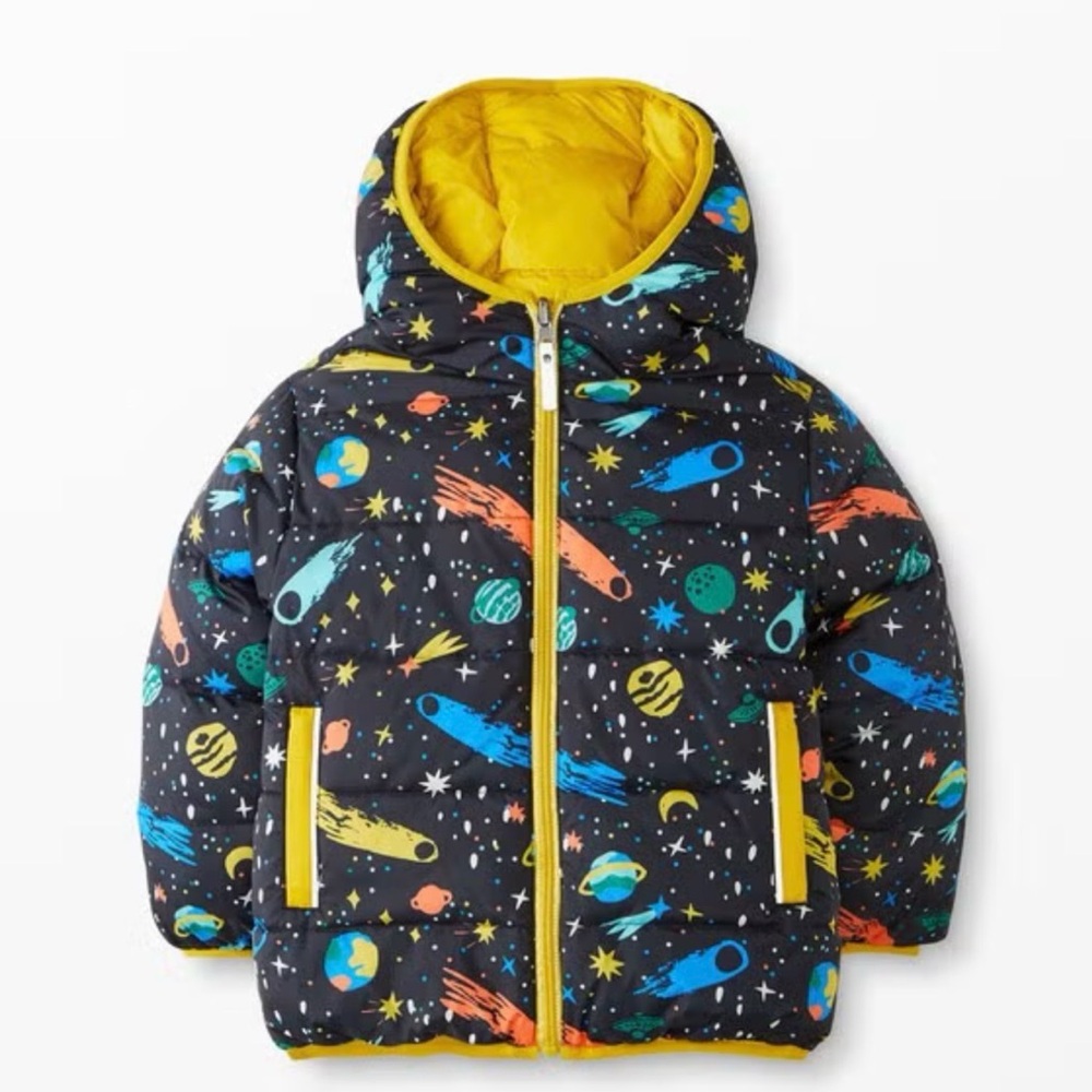 Hanna Andersson Bright Yellow Kids Jacket with Blue Trim